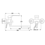 Смеситель для ванны, РМС, с картриджем, хром, SL50-006E