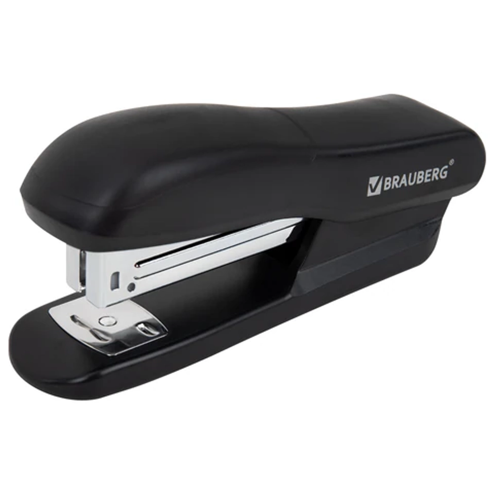 Степлер №24/6, 26/6 BRAUBERG "SX-39", до 25 листов, черный