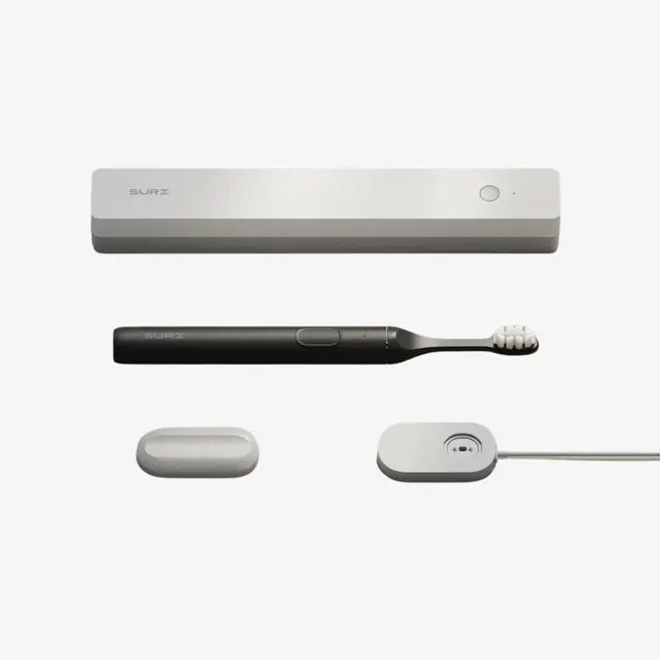 SURI Электрическая зубная щетка Electric Toothbrush with UV Light Cleaning and Charging Case - Midnight Black