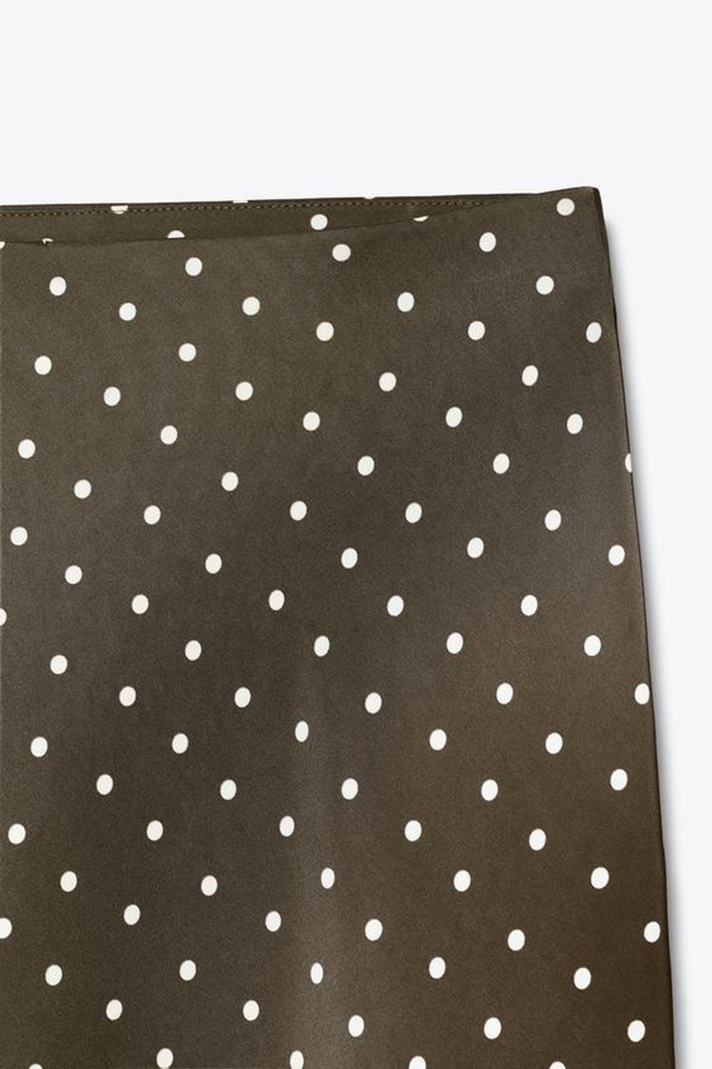 ZARA АТЛАСНАЯ ЮБКА МИДИ, ЭКРЮ/ХАКИ