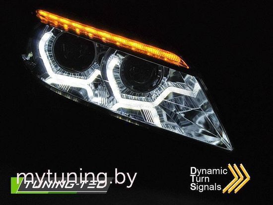 Передние фары для BMW Z4 E89 (09-13) хромированные динамические под штатный ксенон с AFS