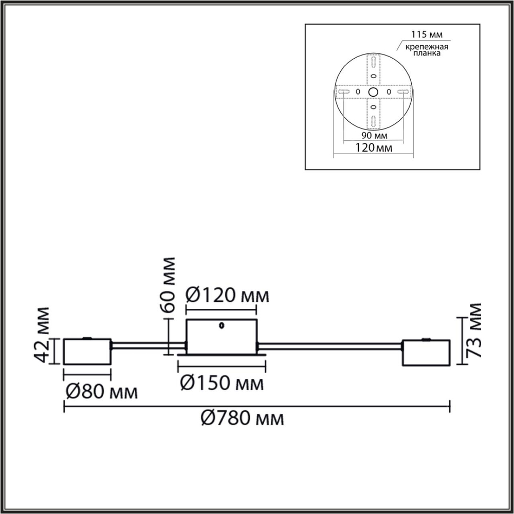 8344/10C LN Люстра GX53 70Вт 220В IP20 COMFI