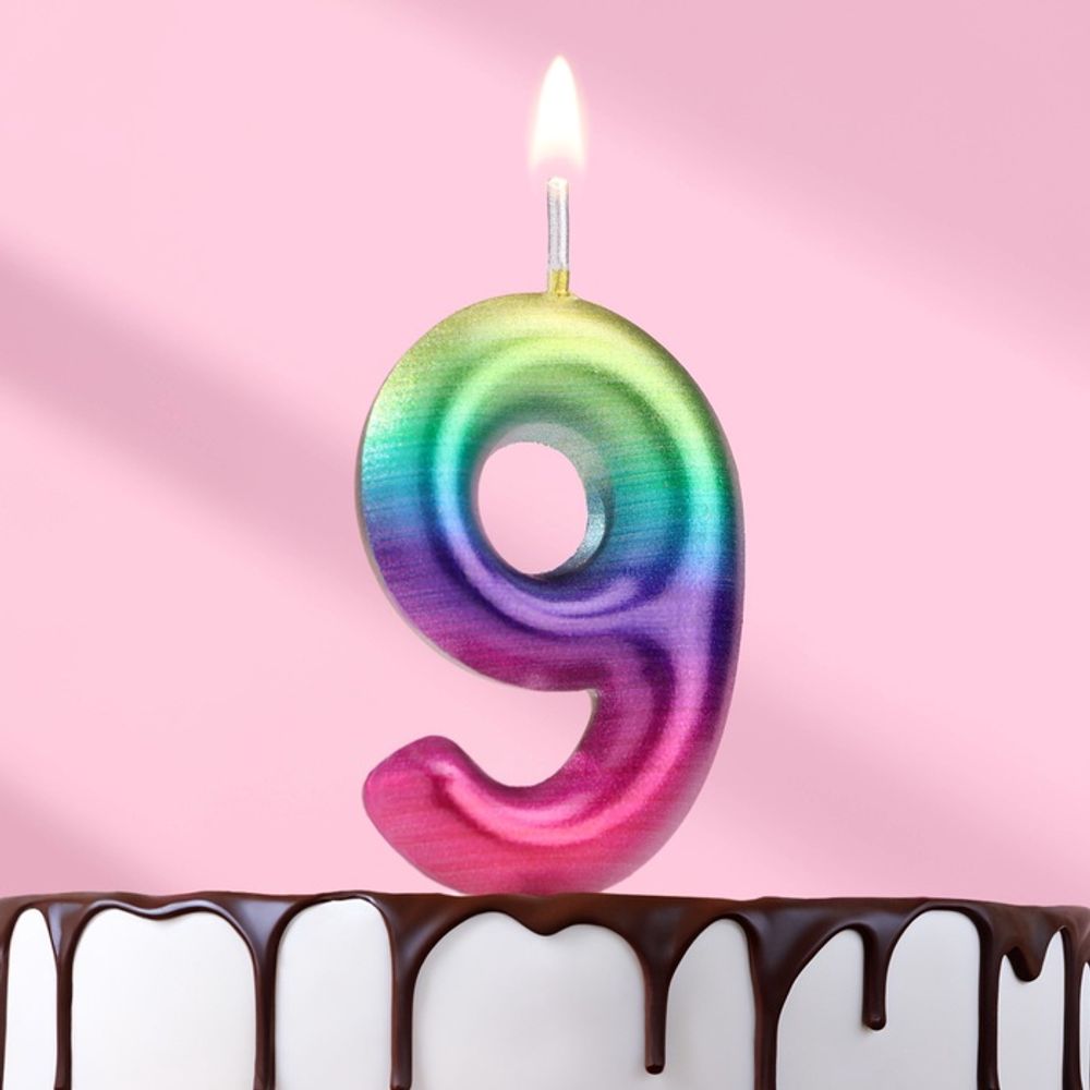 Свеча в торт «Цифра 9», 5,5 см