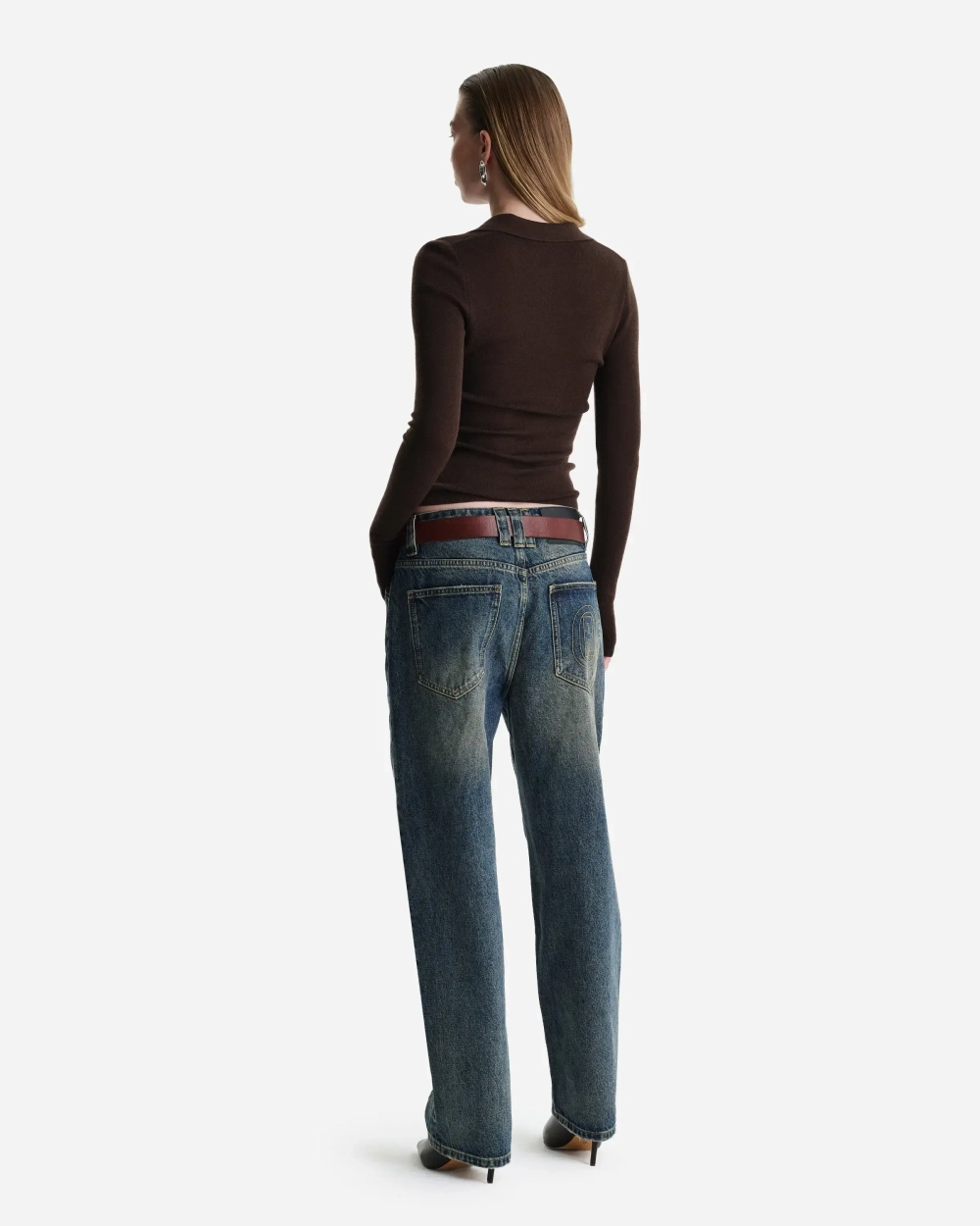 Джемпер поло шоколадный