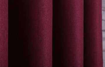 Длинные шторы под лён Oxford (сочная вишня)
