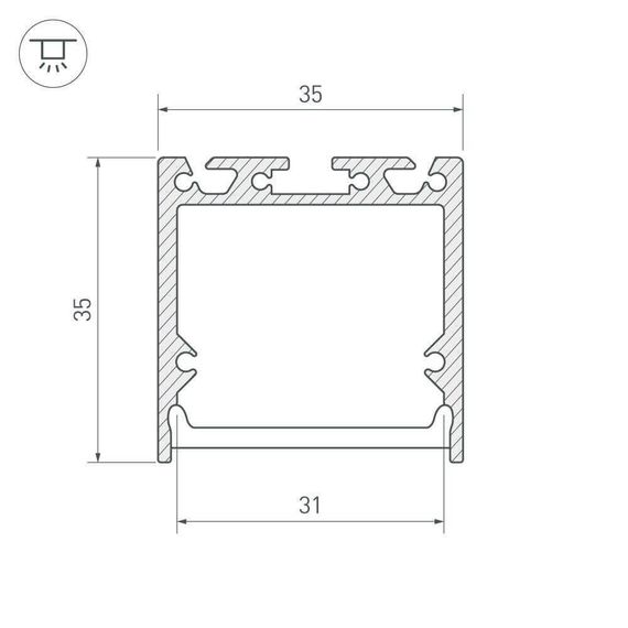 Профиль Arlight SL-LINE-3535-2000 ANOD 019306