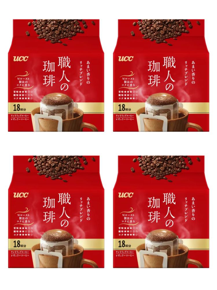 Кофе молотый UCC Red label в дрип-пакетах 18 шт x 4 уп