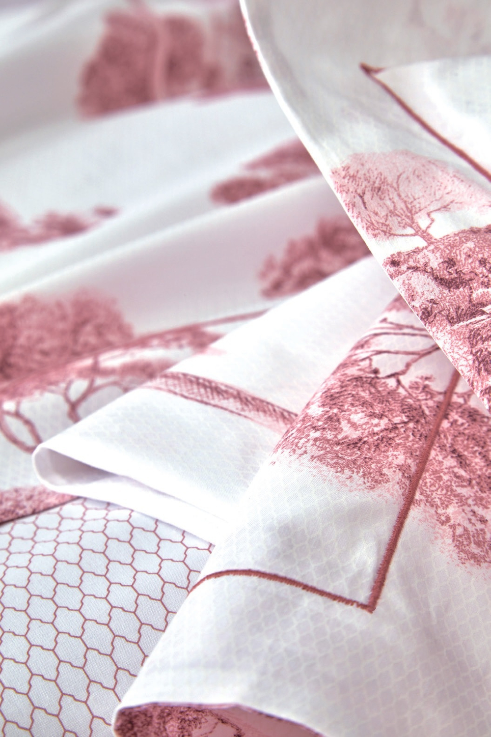 Постельное белье 2 спальное евро Blanc des Vosges Promenade Bois de Rose фото