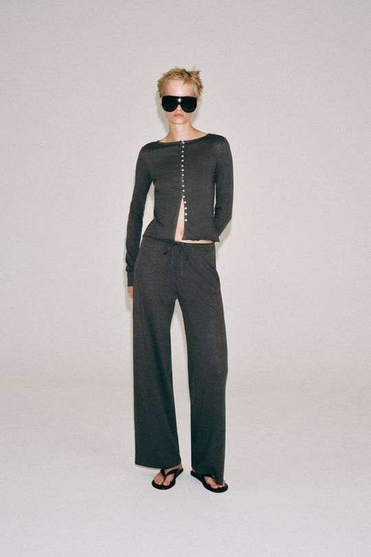 ZARA БРЮКИ В СТИЛЕ РУСТИК, АНТРАЦИТОВО-СЕРЫЙ