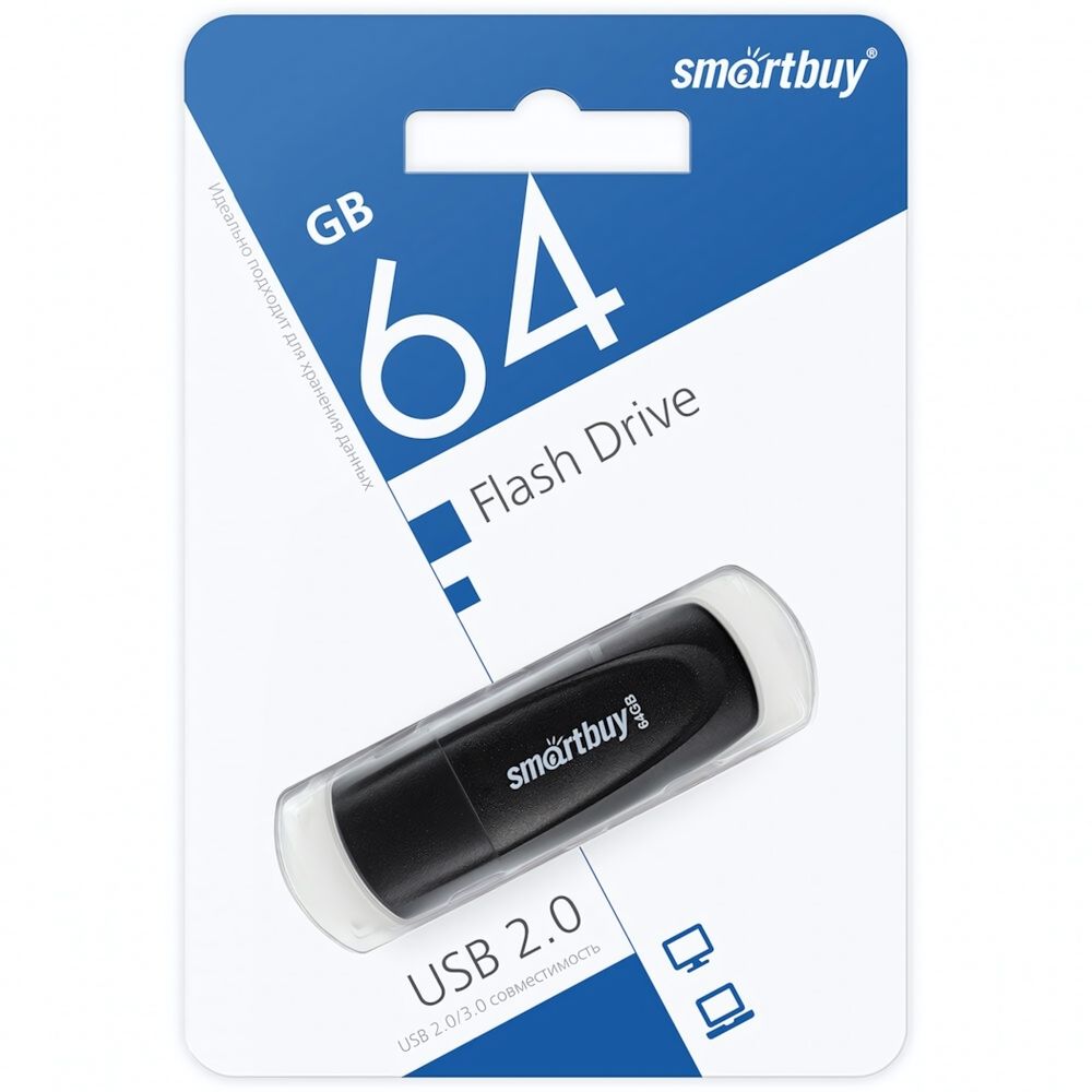 Флеш-накопитель 64 Gb Smartbuy Scout Black