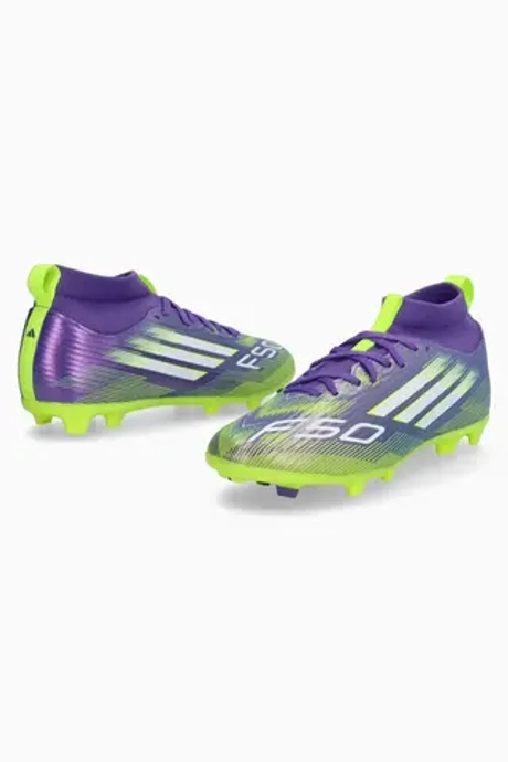 Бутсы adidas F50 League Mid FG/MG Junior - фиолетовый