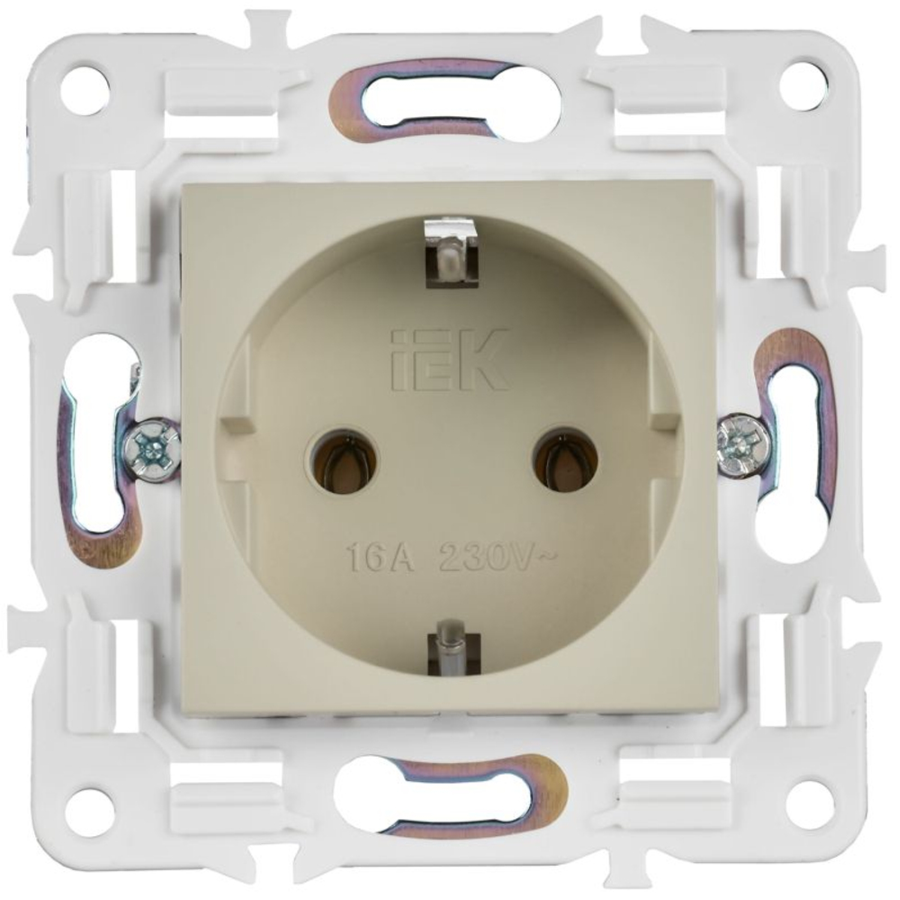 Розетка SKANDY 16А с заземл. без защ. шторок SK-R05B беж. IEK SK-R11-16-K10