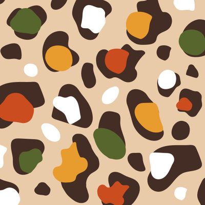 Цветной леопард на телесном фоне