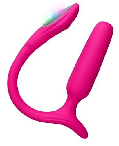 Розовый анальный вибратор с клиторальной стимуляцией Lush Anal