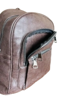 Рюкзак универсальный из экокожи коричневый QOZA, 10 литров