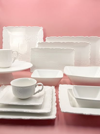 Тарелка обеденная 26 см. квадратная, набор 4 шт. "Орнамент"