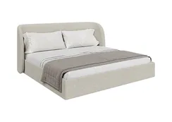 Кровать двуспальная Classic 200 см (молочный, букле)