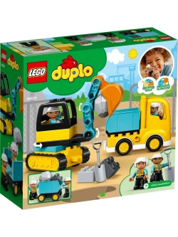 Конструктор лего DUPLO Town Грузовик и гусеничный экскаватор