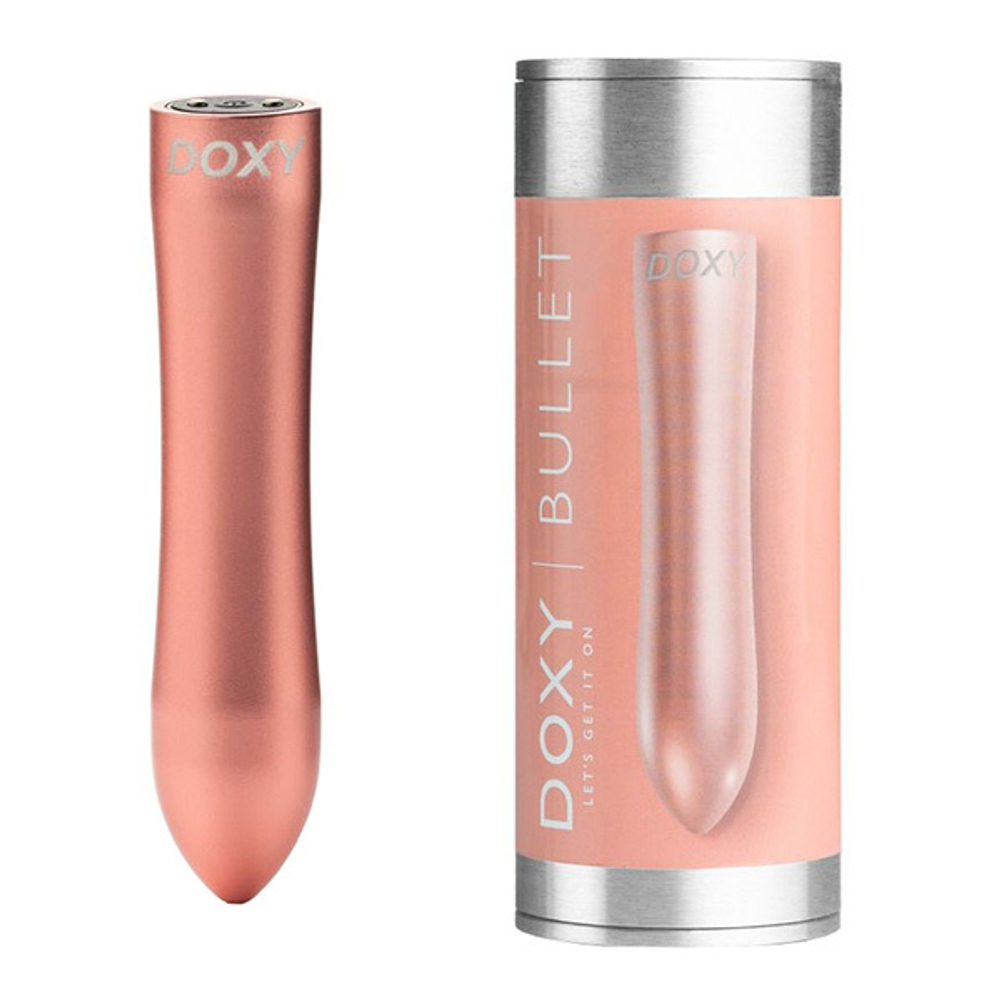 Розовая металлическая вибропуля 12см Doxy Bullet Rose Gold DXBLTRG25