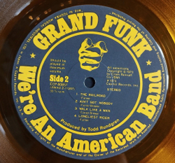 Винтажная виниловая пластинка LP Grand Funk Were An American Band (Japan 1973) (No Obi) (Gold Vinyl) (Poster)