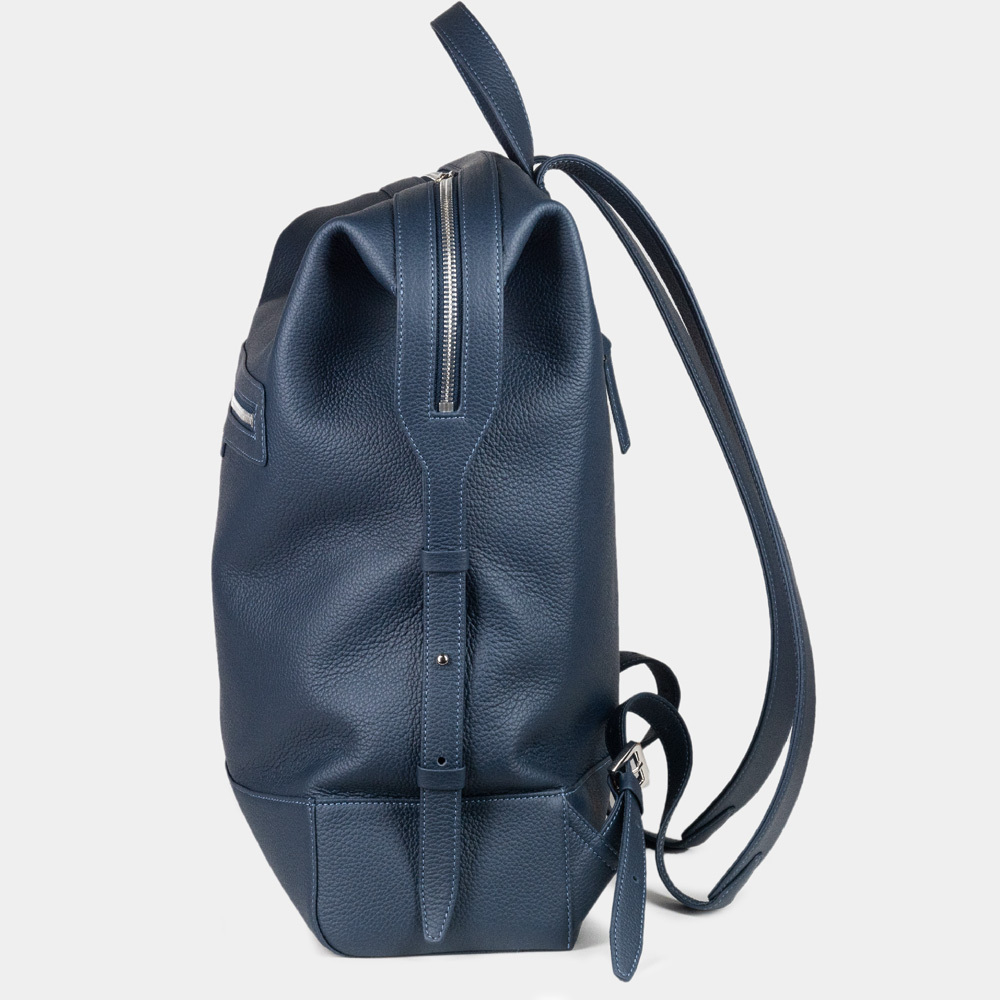 Рюкзак Rousseau из кожи теленка, синего цвета