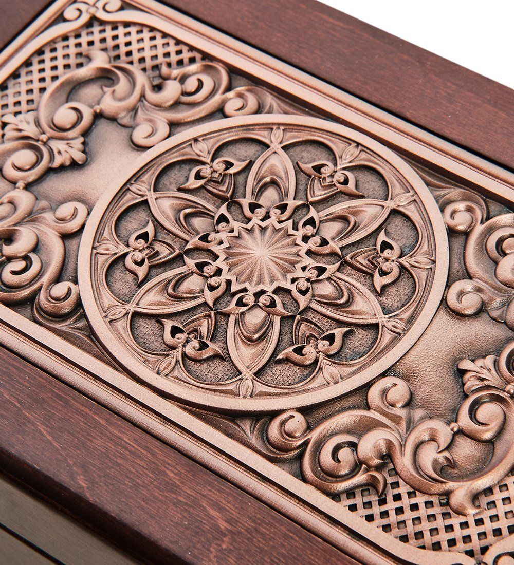 GAEM Art JW-04/01 Шкатулка дер. с метал. под украшения «Махагон» 20х13 см