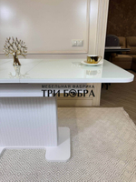 Кухонный раскладной стол "Монро", белый глянец