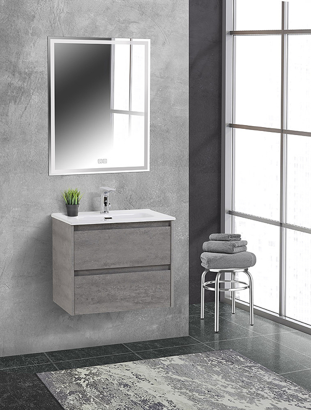 Тумба под раковину BelBagno Kraft 70 KRAFT 39-700/390-2C-SO-CG подвесная Cemento Grigio