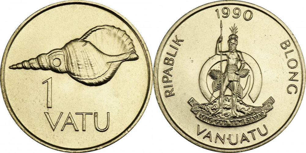 Вануату 1 вату, 1983 - 2002 Ракушка XF
