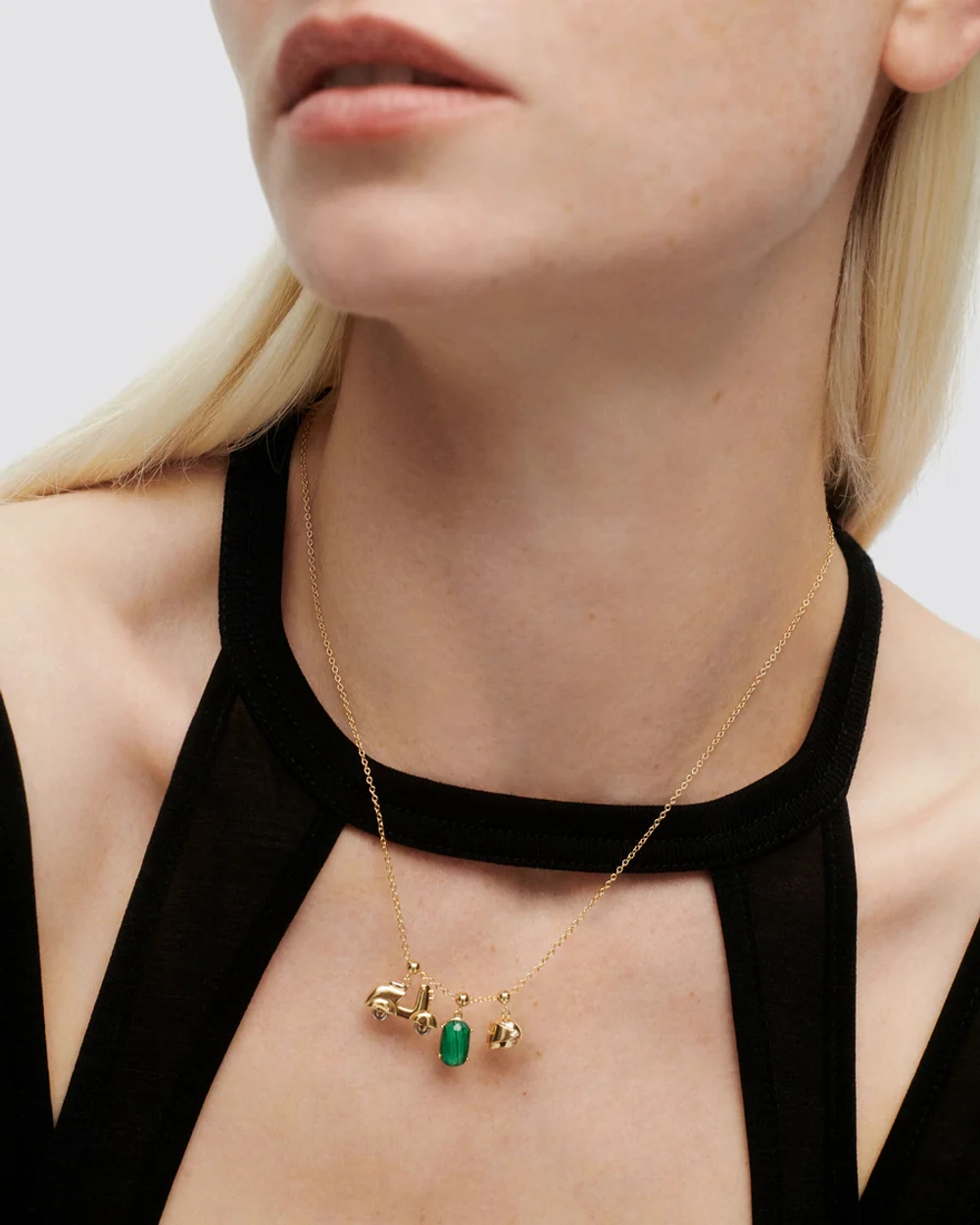 Подвеска-шарм Motorbike серебро 925 пробы покрытое золотом