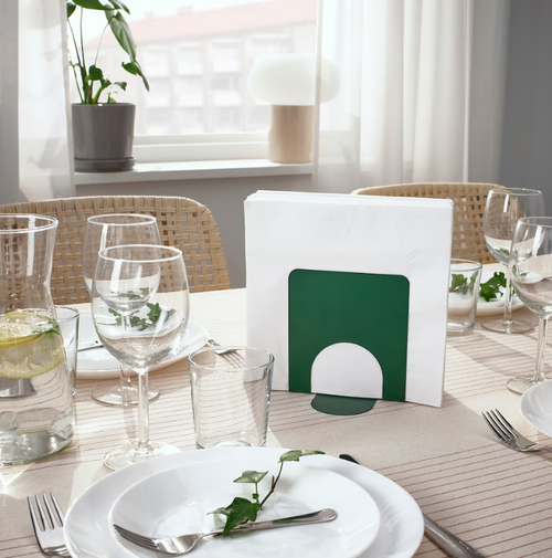 СКОГСРЕР SKOGSROR Салфетница, темно-зеленая, 13х12 см