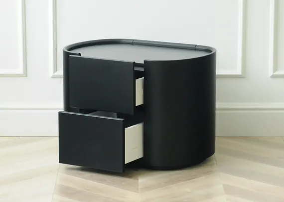 Тумба прикроватная Lagom 2 ящика ширина 60 см (черный)