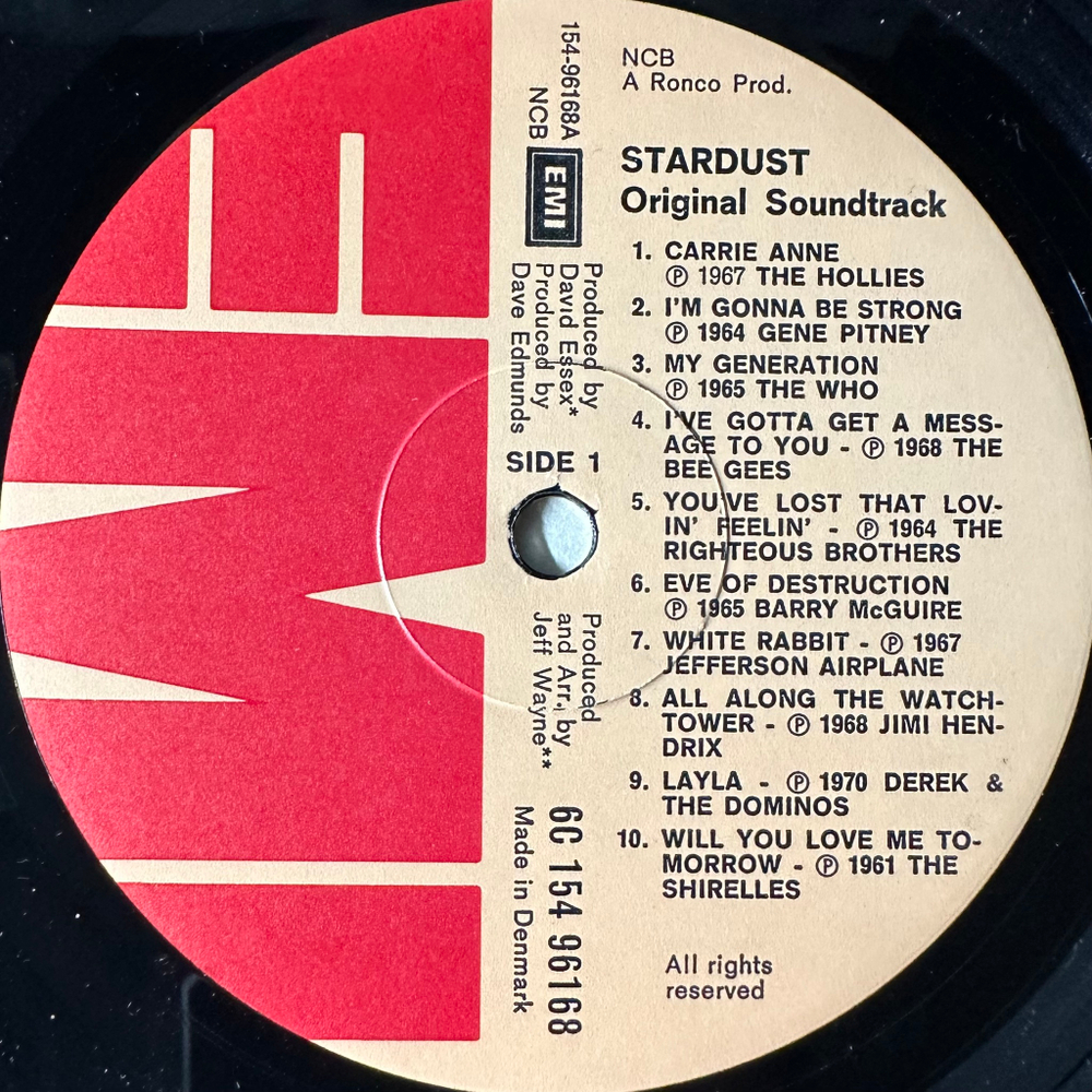 Сборник Stardust - 44 Original Hits From The Sound Track Of The Film 2LP (Дания 1974г.)
