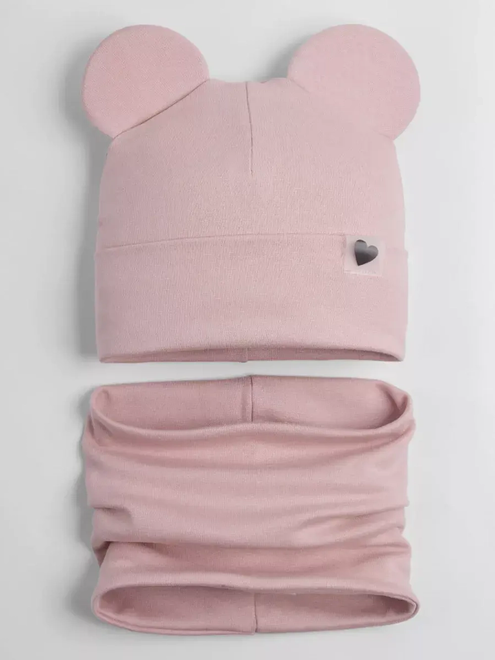 Шапка для девочки трикотажная и снуд