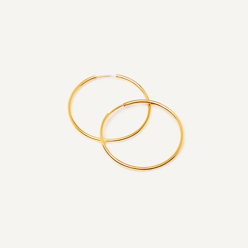 Серьги-конго Золотые Широкие – 4 см