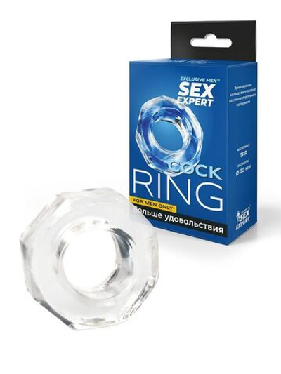 Прозрачное эрекционное кольцо в форме гайки (Цвет: прозрачный)