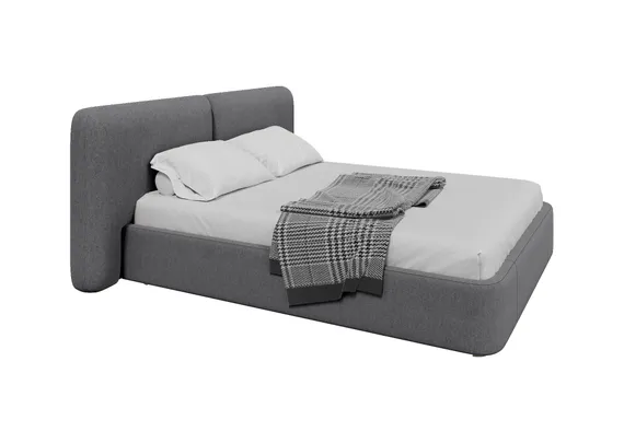 Кровать с подъемным механизмом Hub Soft 160 см (серый, твид)