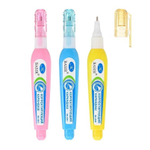 Корректор ручка Basir, цветной прямой корпус, 4 мл, 12 шт