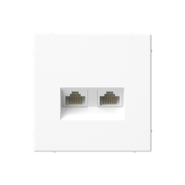 Розетка компьютерная 2-м ArtGallery RJ45 + RJ45 кат.5E механизм бел. SE GAL000185