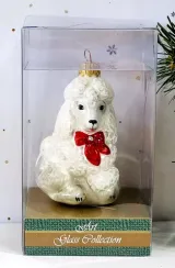 Елочное украшение Пудель, стекло, 10 см., 1 шт., Витус (А245)