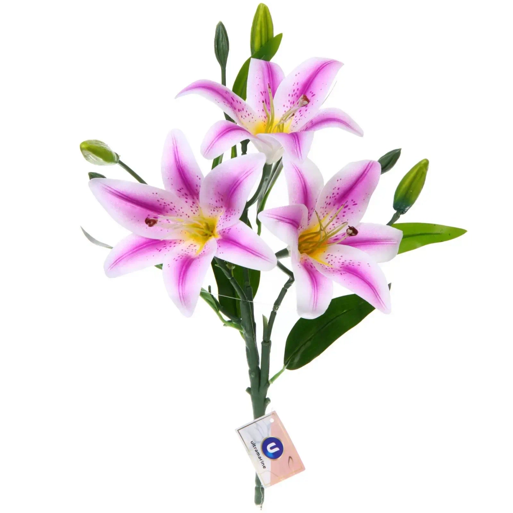 Искусственные цветы «Букет Лилий» 45см, цвет сиреневый