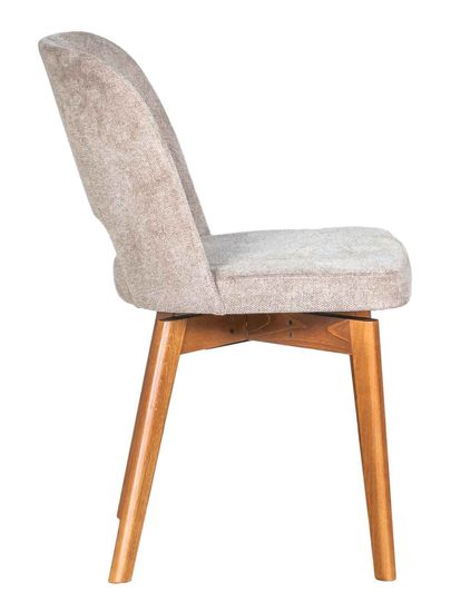 Комплект Стол BEZZO 1400 RRC / 4 стула VRN-SW вращающийся Бежевый / Американский орех