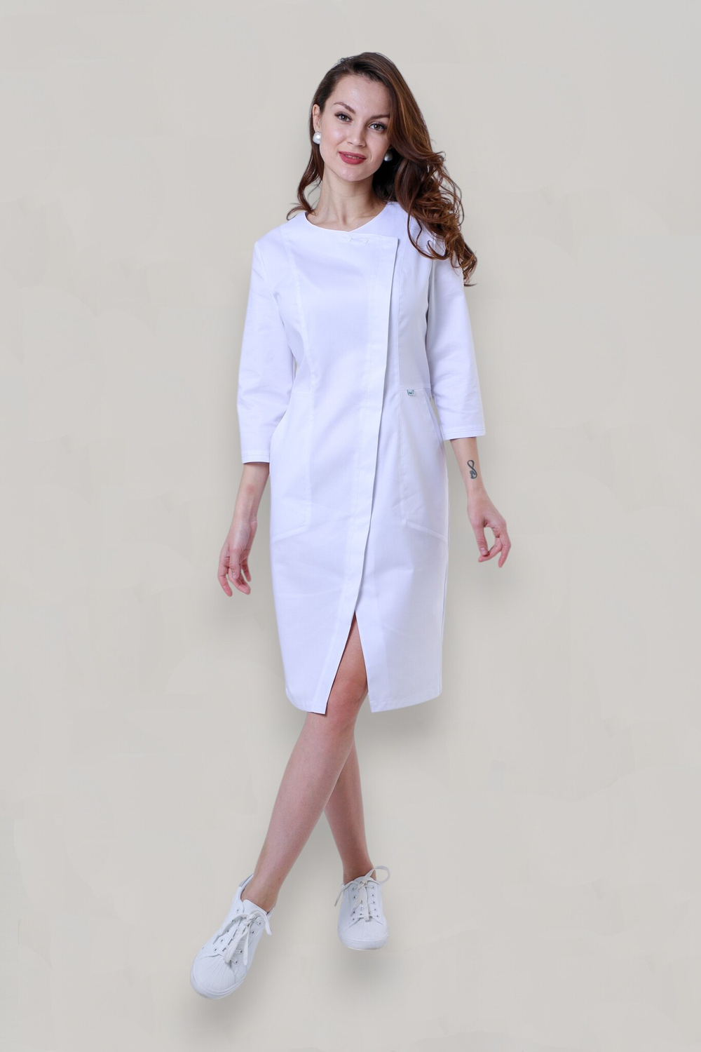 Халат медицинский женский | Х-262 к 3/4 клеон стрейч