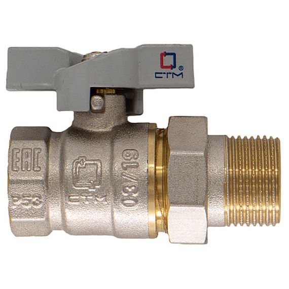 Кран CTM шар. 1 с накид. гайкой бабочка СТАНДАРТ CWAFM001 купить в Москве и Московской области по низкой цене с доставкой по России — (1) Кран CTM шар. 1 с накид. гайкой бабочка СТАНДАРТ CWAFM001 — (1)