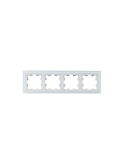 Рамка 4-м BRITE РУ-4-2-БрБ стекло бел. IEK BR-M42-G-K01