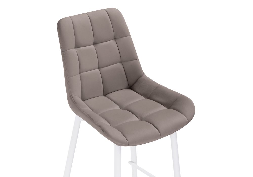 Полубарный стул Алст велюр латте / белый