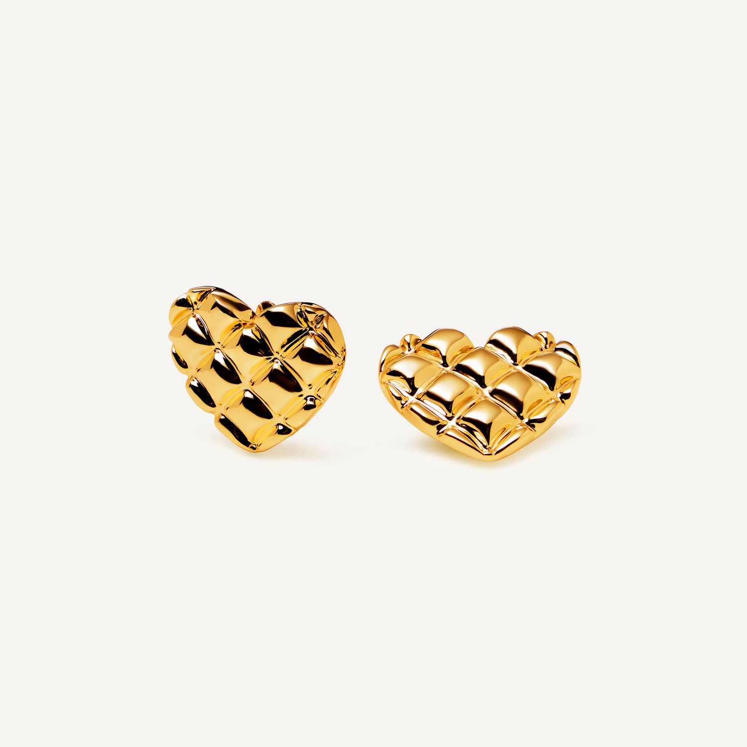 Клипсы Stitched Heart Earrings - Gold