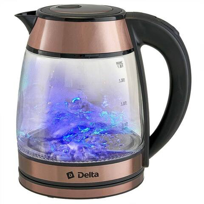 Чайник электрический 1500 Вт, 1,8 л DELTA DL-1120 медный