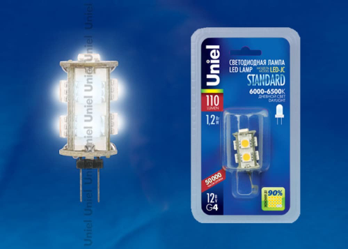 LED-JC-12/1,2W/DW/G4 110lm Corn Лампа светодиодная. Упаковка блистер