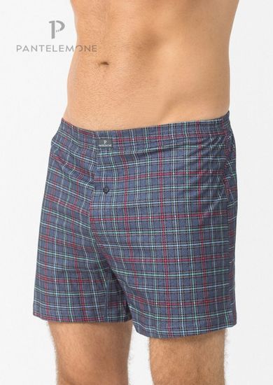 Трусы мужские семейные для больших мужчин Pantelemone PMBB-403, клетка деним